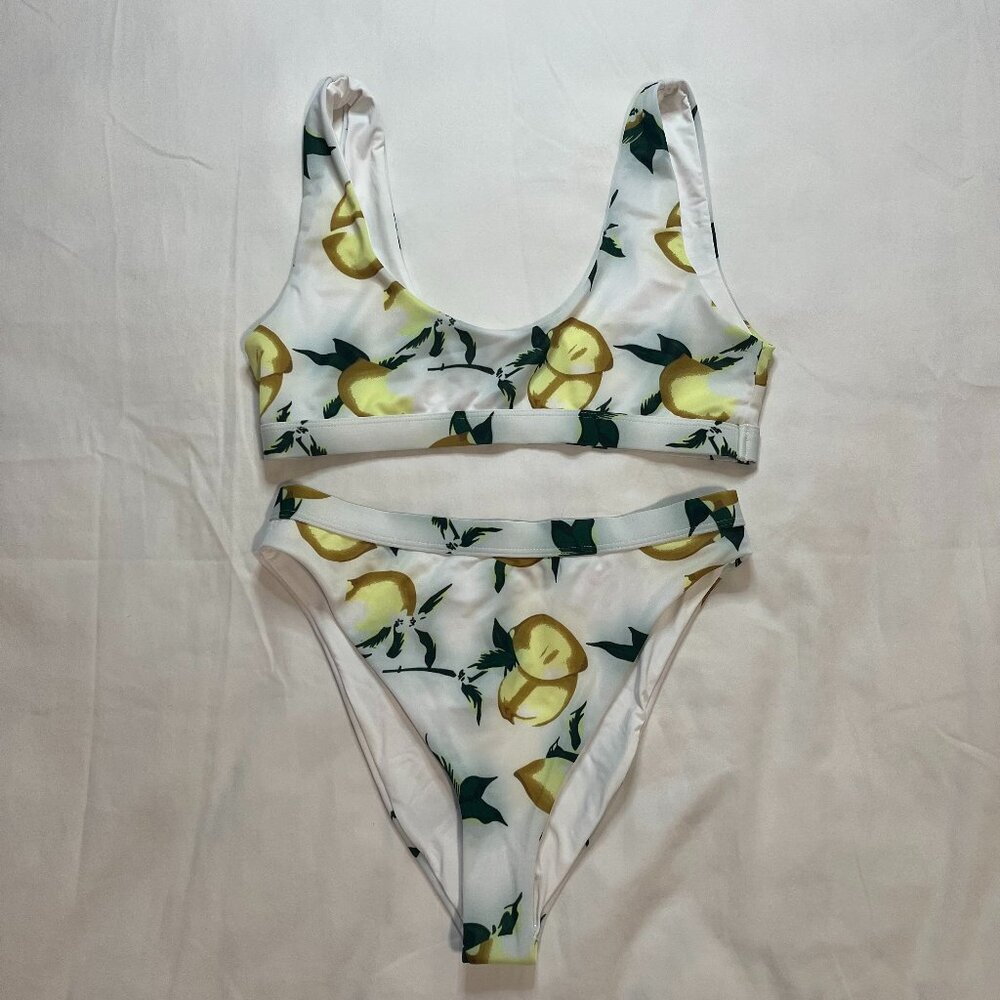 Dippin' Daisy's Lemon Print Bikini - White and Yellow